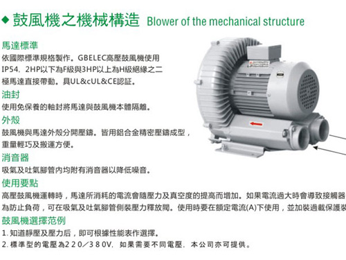 华昶鼓风机之机械构造图